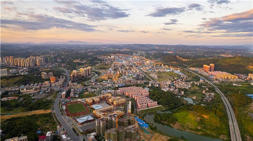 隆回工业园的晚霞风光