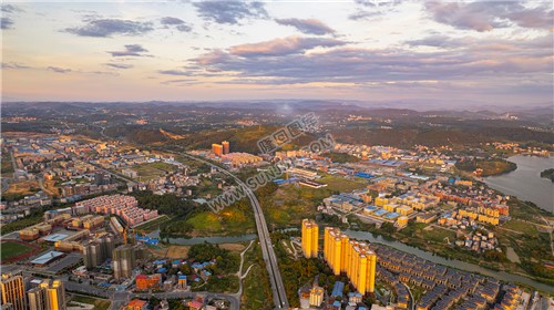 隆回工业园的晚霞风光