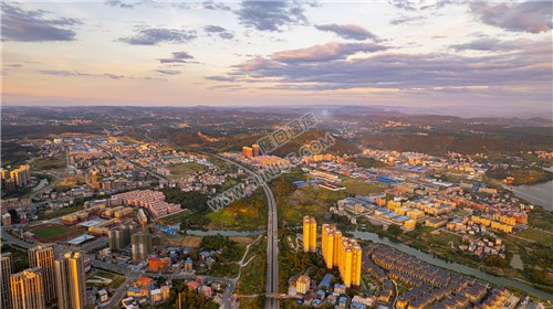 隆回工业园的晚霞风光