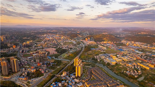 隆回工业园的晚霞风光