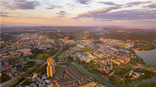 隆回工业园的晚霞风光