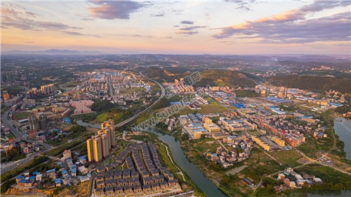 隆回工业园的晚霞风光