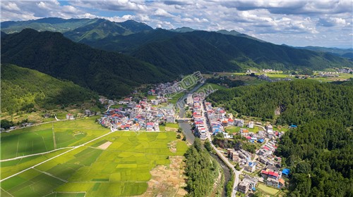 隆回苏河村，千亩稻田连片，木瓜山水流入