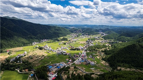 隆回苏河村，千亩稻田连片，木瓜山水流入