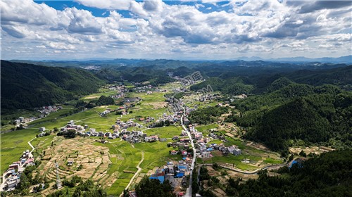 隆回苏河村，千亩稻田连片，木瓜山水流入