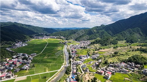隆回苏河村，千亩稻田连片，木瓜山水流入
