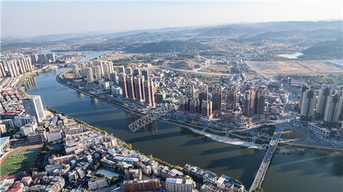 隆回城南巴黎新城沿河风光航拍