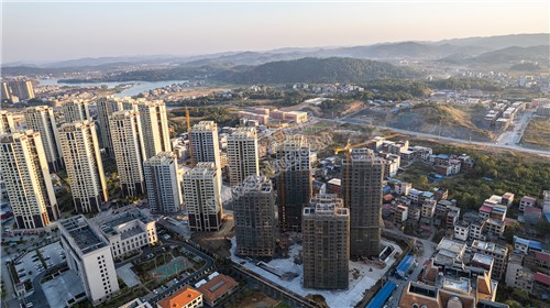 隆回城南巴黎新城沿河风光航拍