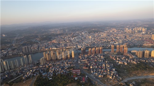 隆回城南巴黎新城沿河风光航拍
