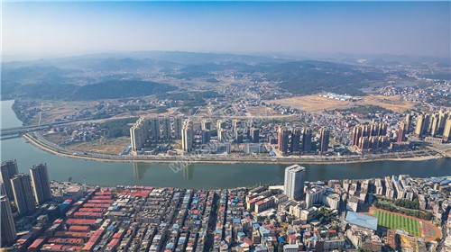 隆回城南巴黎新城沿河风光航拍