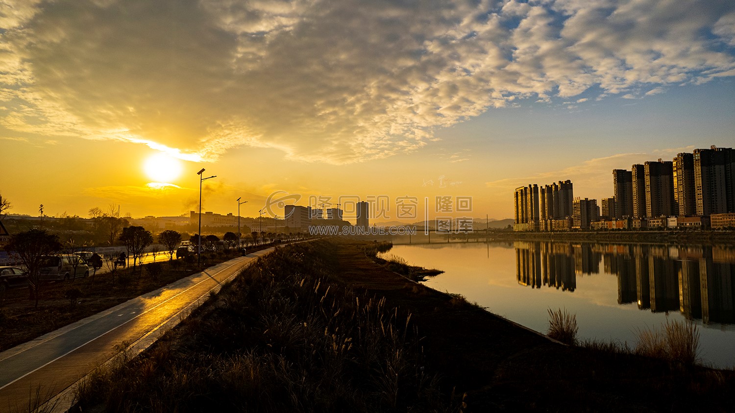 隆回夕阳，赧水河畔的冬天
