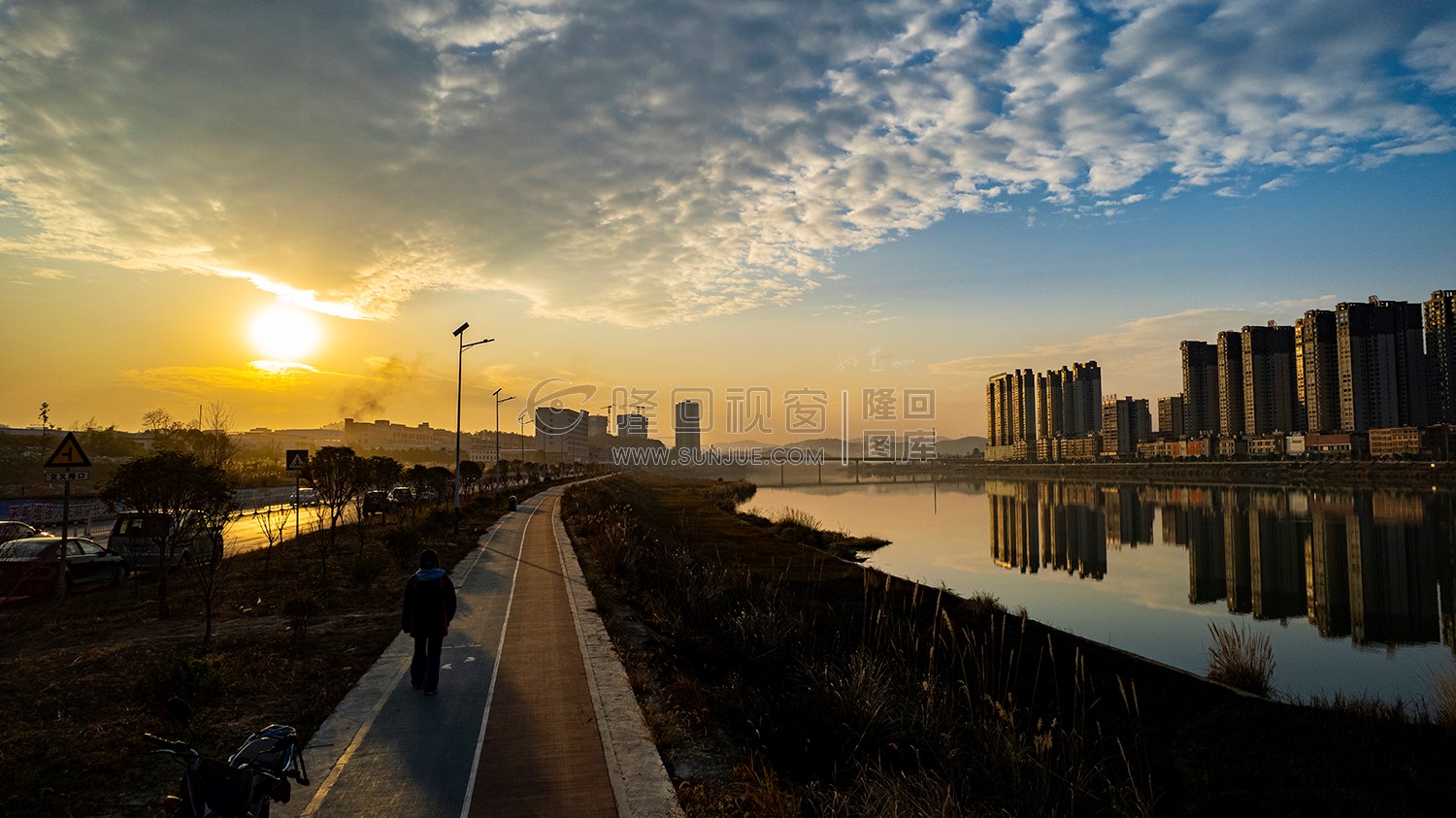 隆回夕阳，赧水河畔的冬天