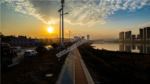 隆回夕阳，赧水河畔的冬天