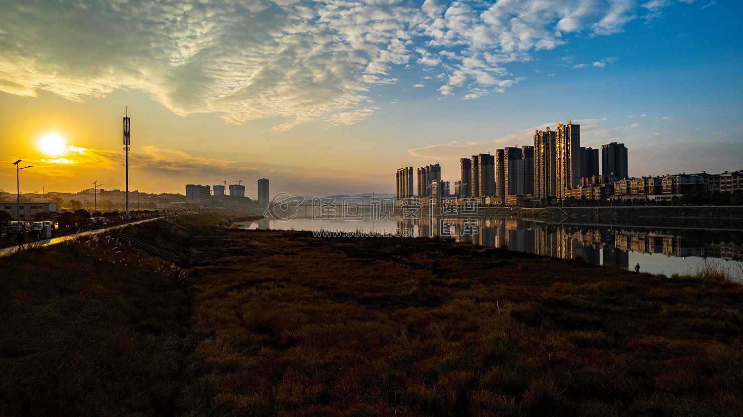 隆回夕阳，赧水河畔的冬天