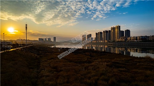 隆回夕阳，赧水河畔的冬天