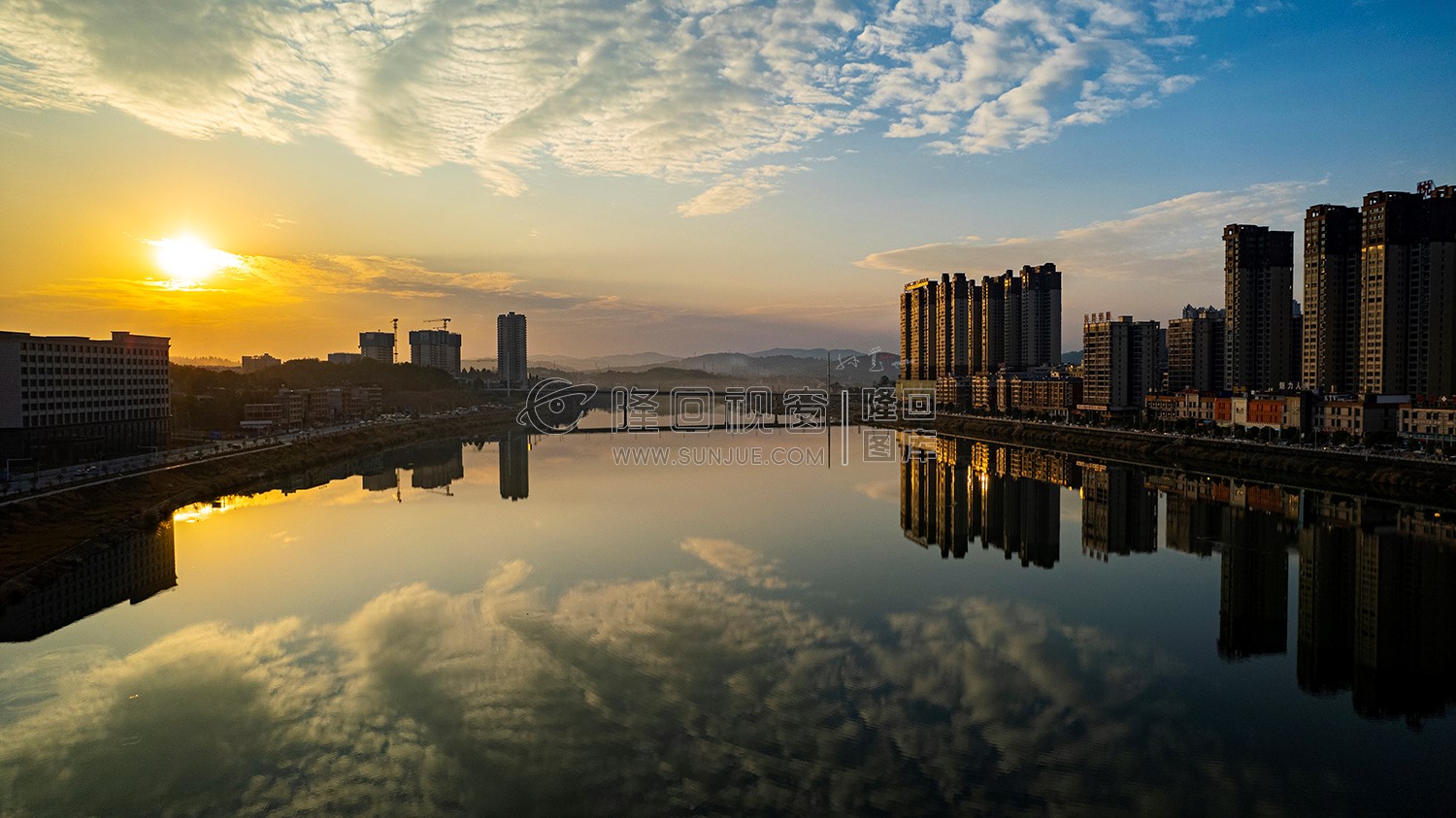 隆回夕阳，赧水河畔的冬天