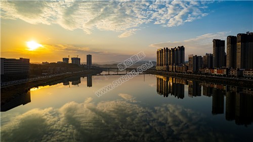 隆回夕阳，赧水河畔的冬天