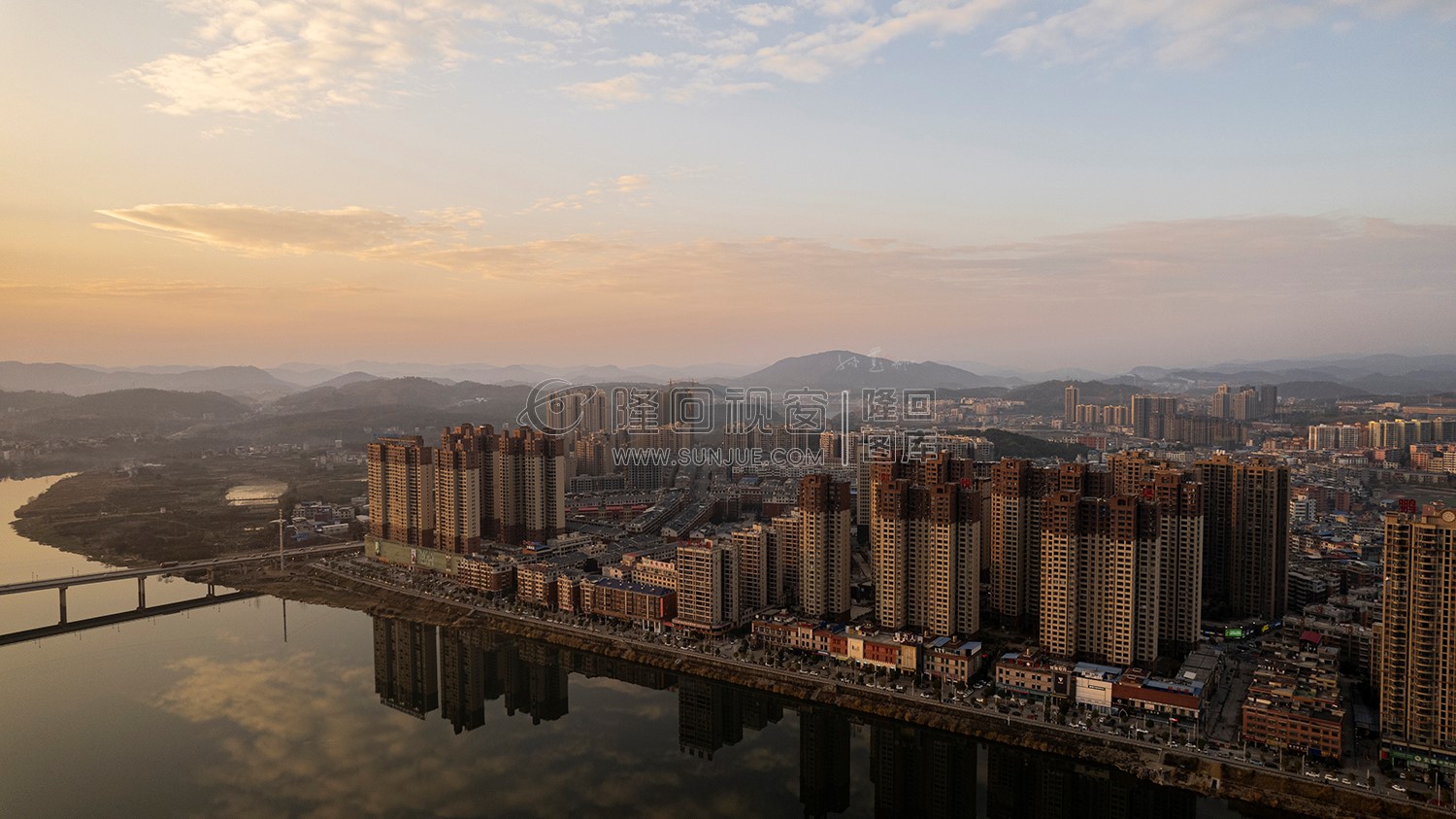 隆回夕阳，赧水河畔的冬天