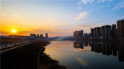 隆回夕阳，赧水河畔的冬天