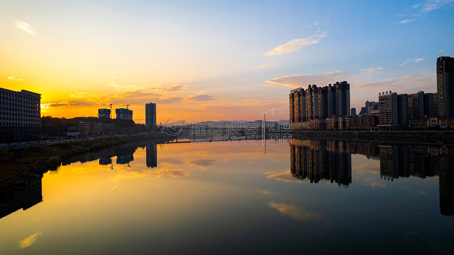 隆回夕阳，赧水河畔的冬天