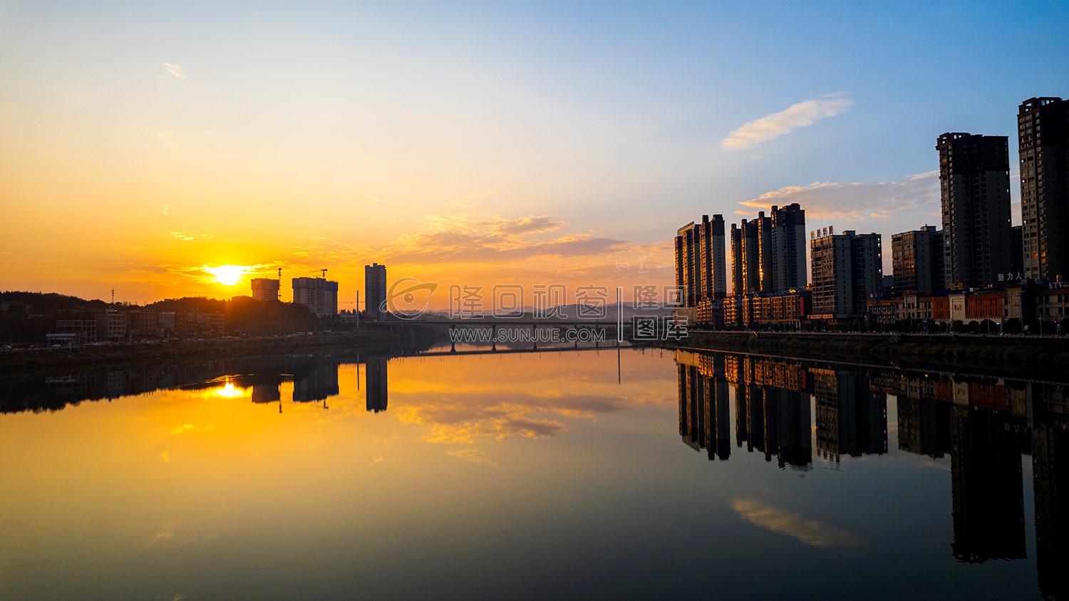 隆回夕阳，赧水河畔的冬天