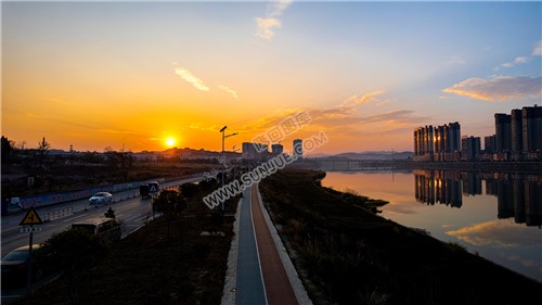 隆回夕阳，赧水河畔的冬天
