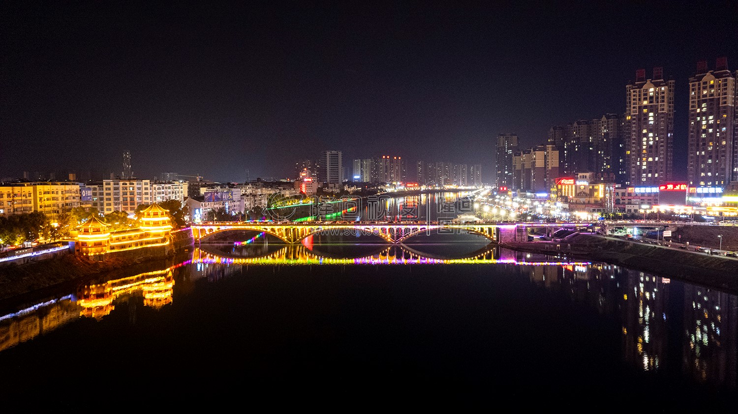 2023隆回春节期间，县城夜景