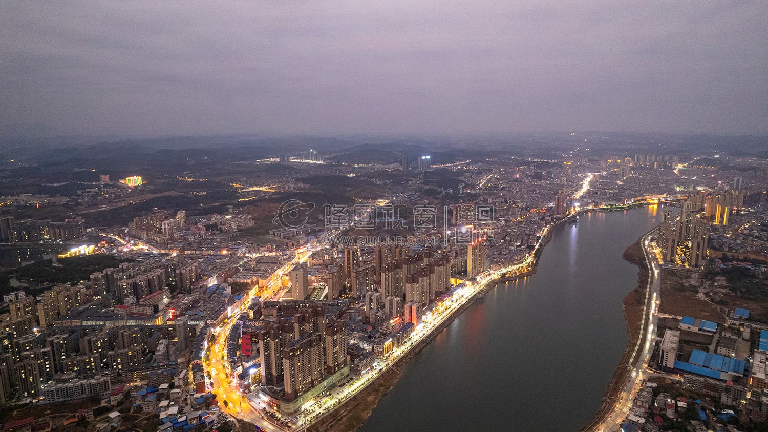 2023隆回春节期间，县城夜景