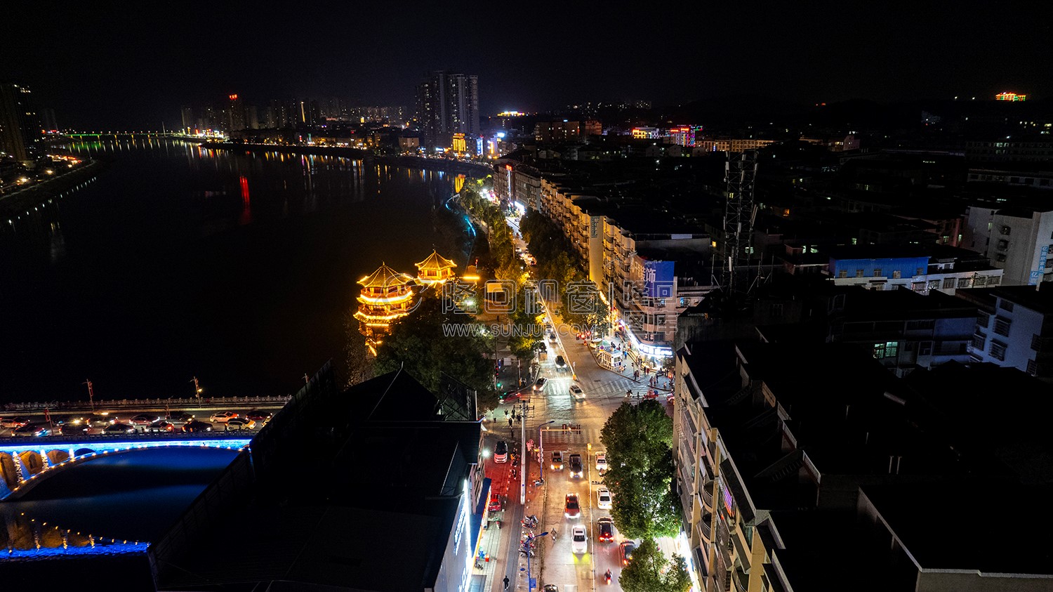 2023隆回春节期间，县城夜景