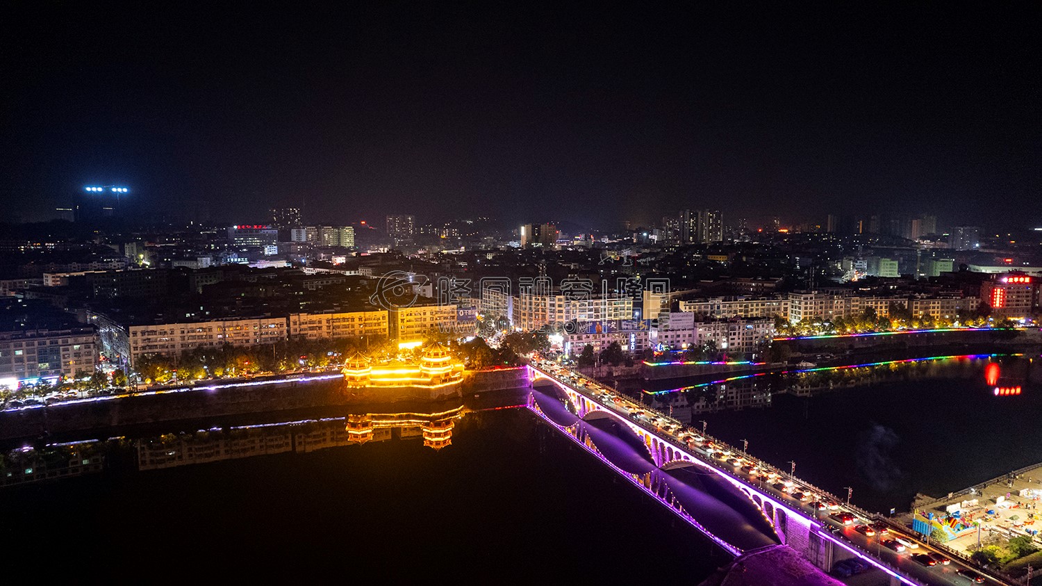 2023隆回春节期间，县城夜景