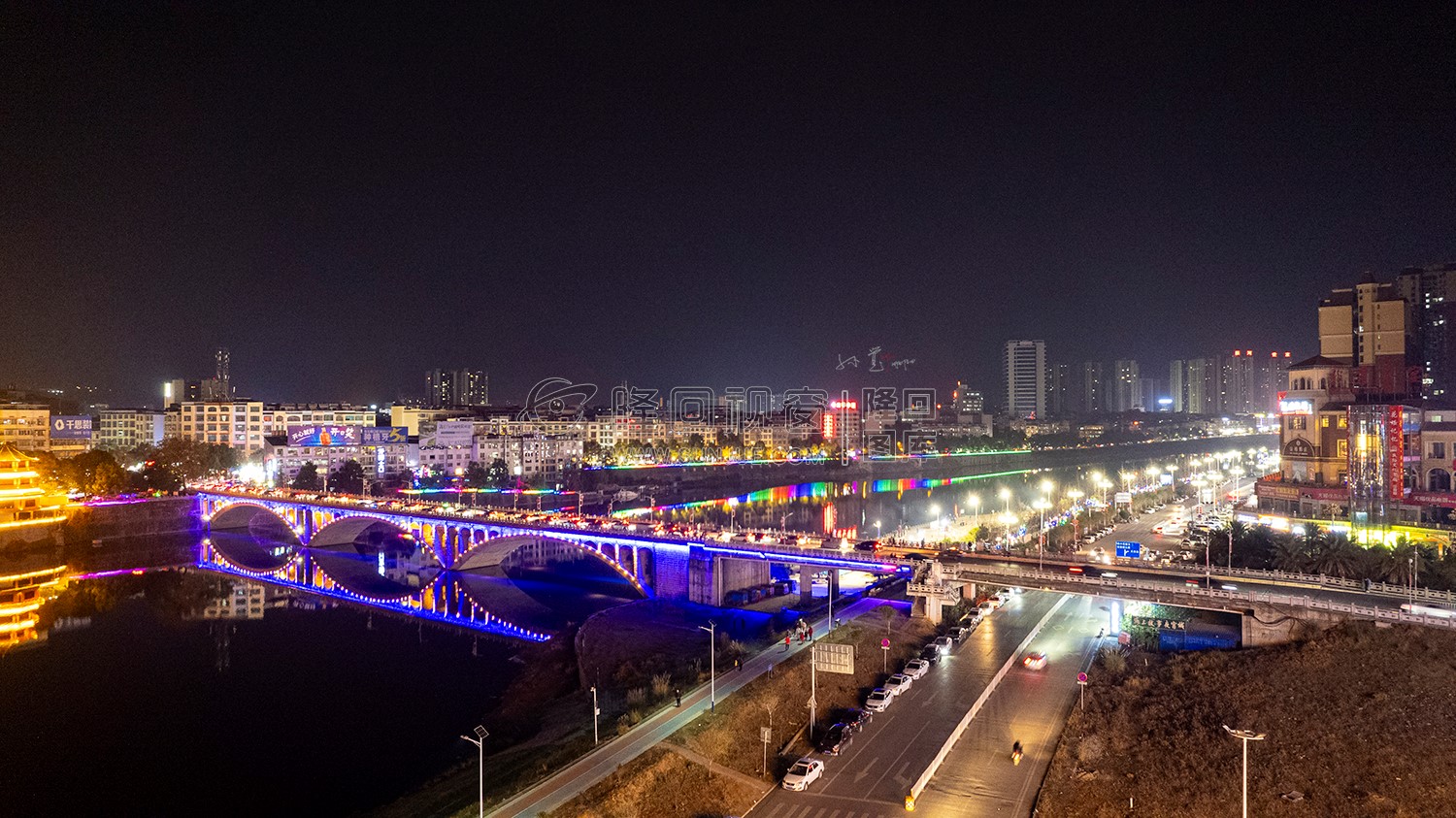 2023隆回春节期间，县城夜景