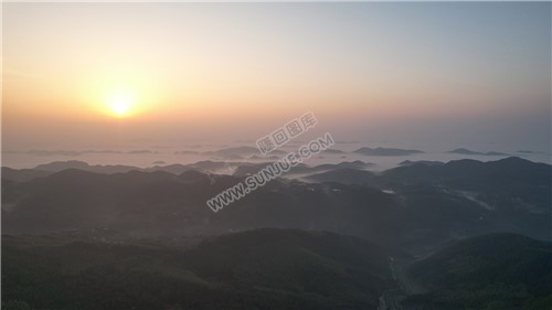 乡村的早晨，荷田玖鹅水厂航拍