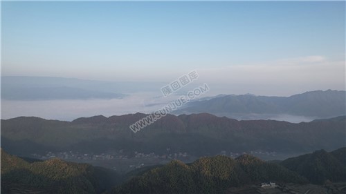 乡村的早晨，荷田玖鹅水厂航拍