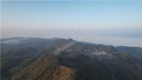 乡村的早晨，荷田玖鹅水厂航拍