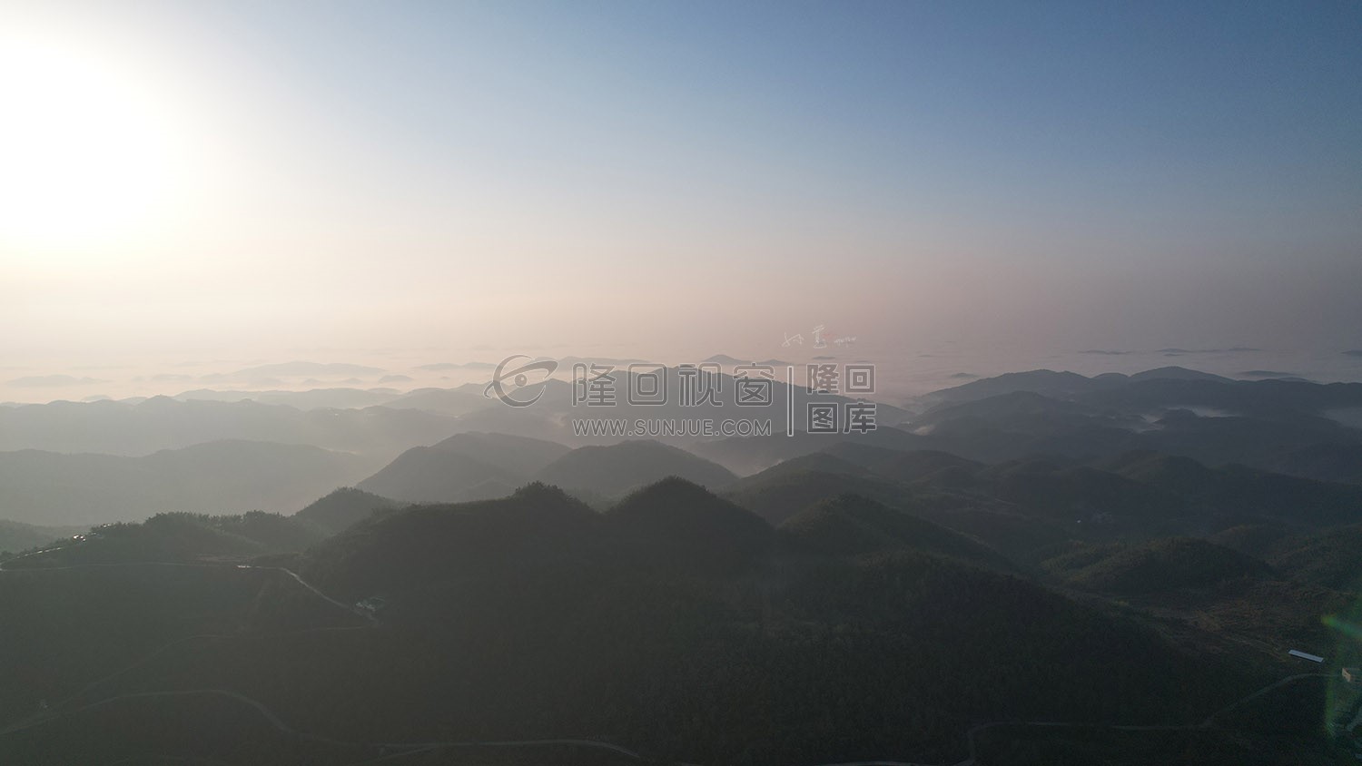 乡村的早晨，荷田玖鹅水厂航拍