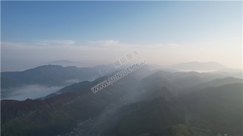 乡村的早晨，荷田玖鹅水厂航拍