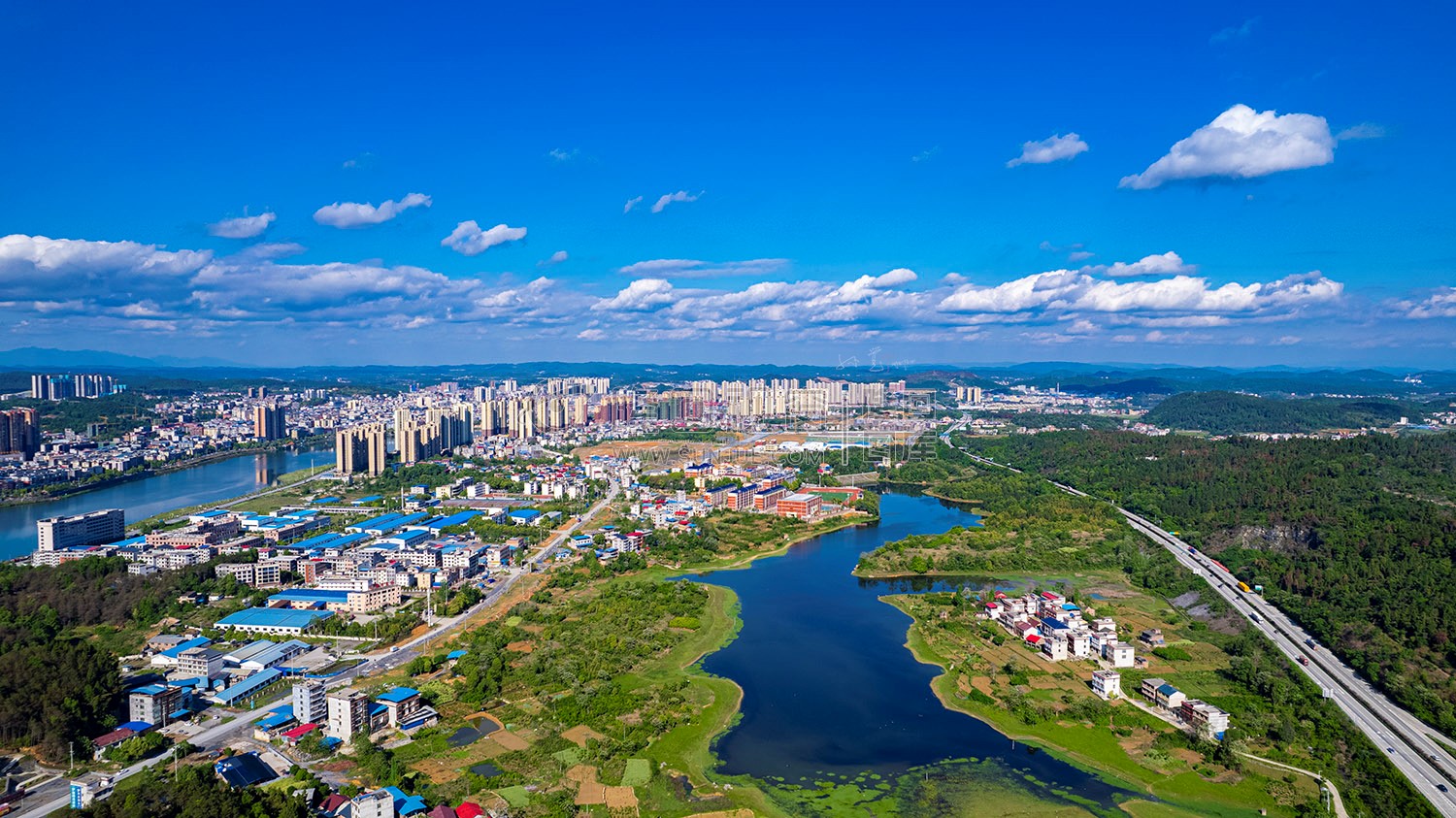 隆回城南全景航拍