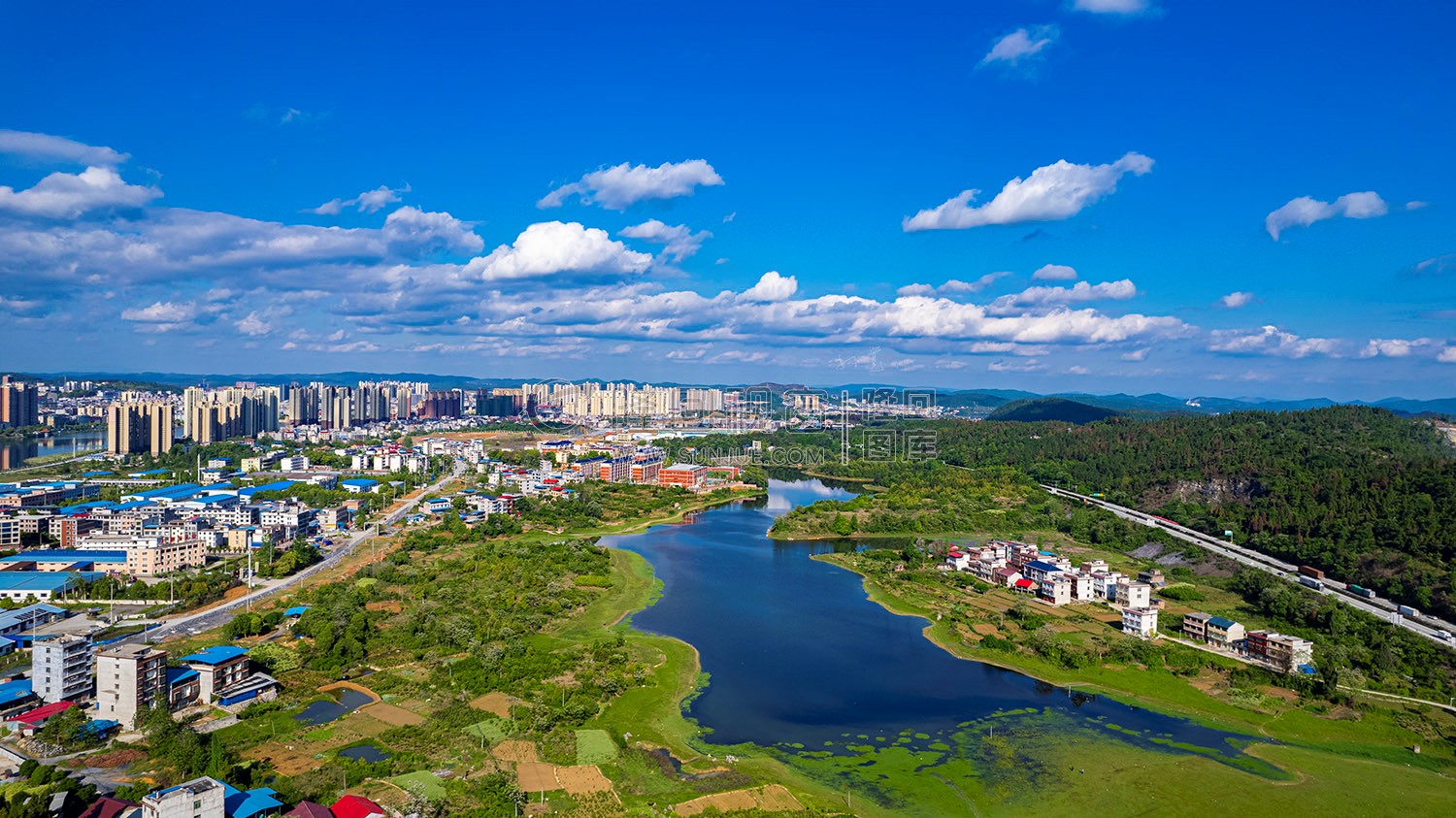 隆回城南全景航拍