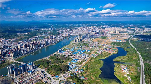 隆回城南全景航拍