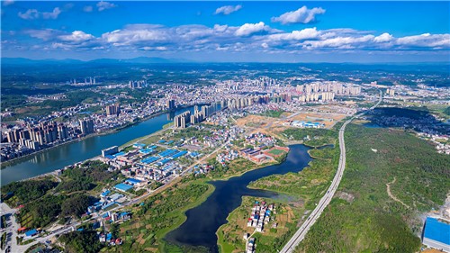 隆回城南全景航拍