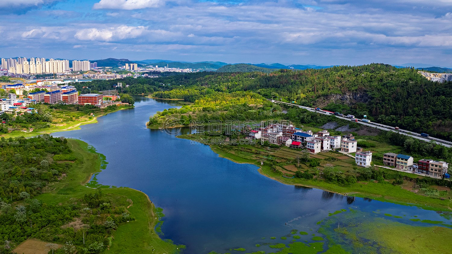隆回城南全景航拍