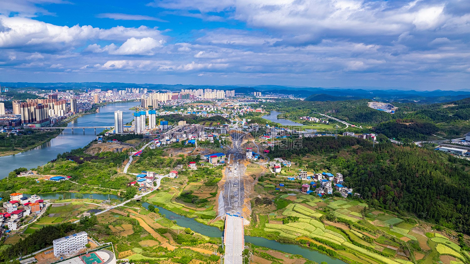 隆回城南全景航拍