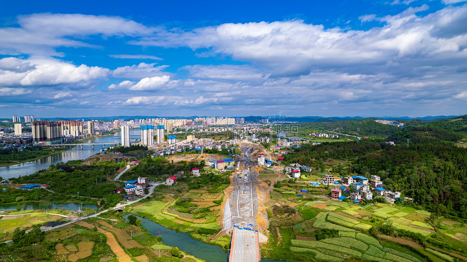 隆回城南全景航拍
