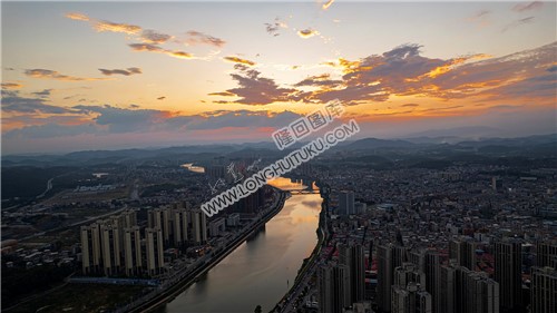 隆回县城夕阳美景