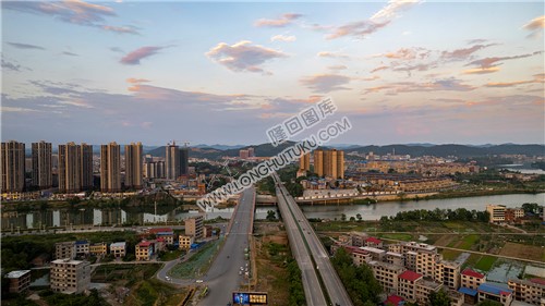隆回县城夕阳美景