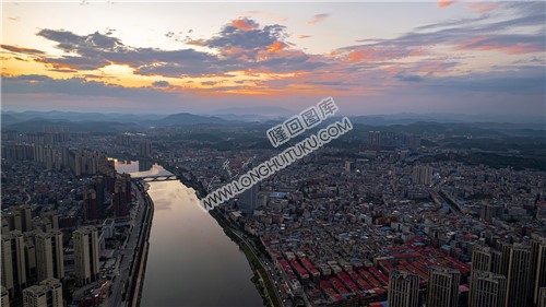 隆回县城夕阳美景