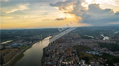 隆回县城日落风光