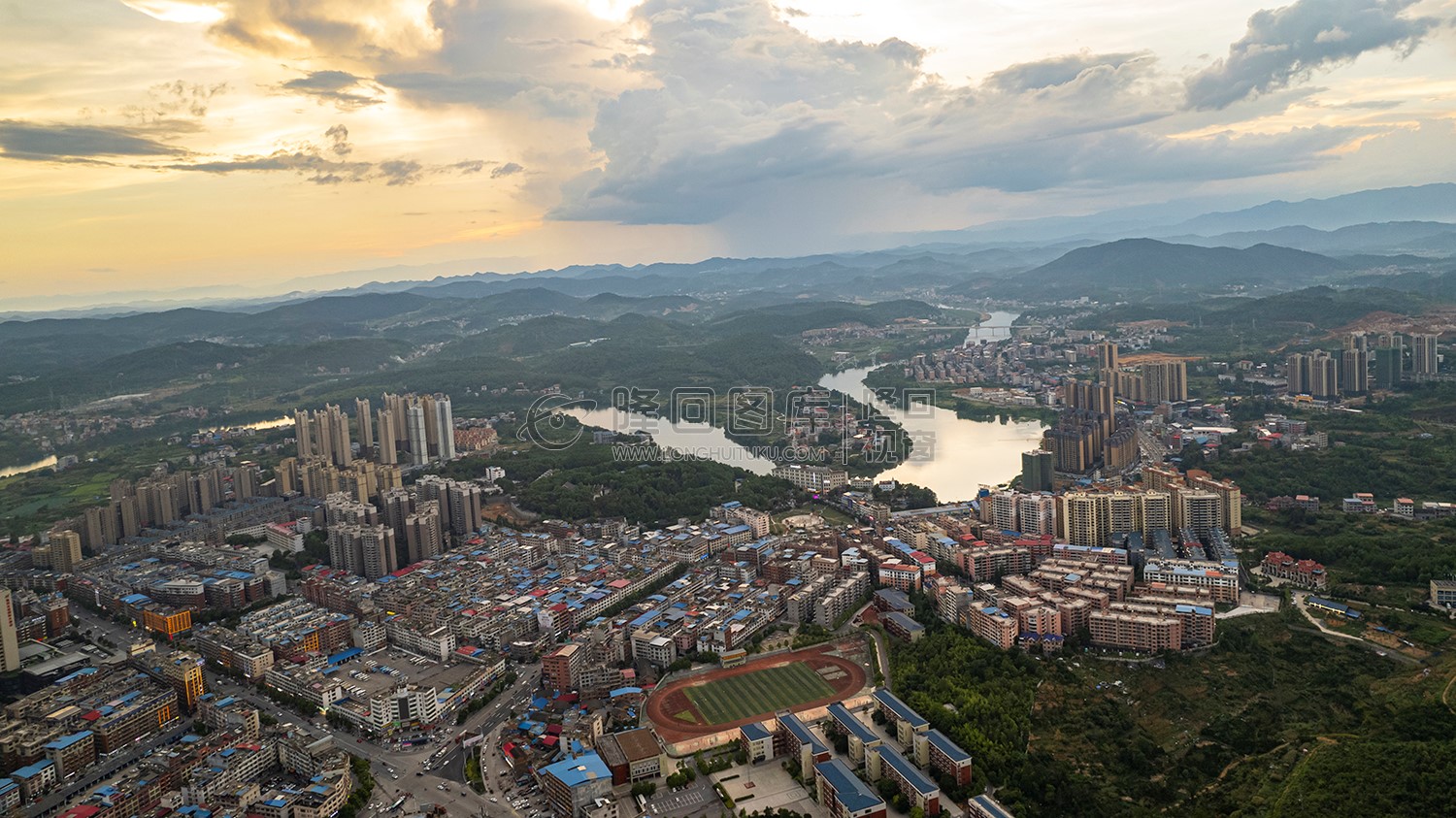 隆回县城日落风光