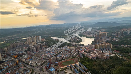 隆回县城日落风光