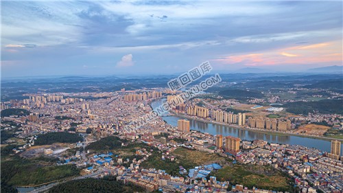 隆回县城日落风光